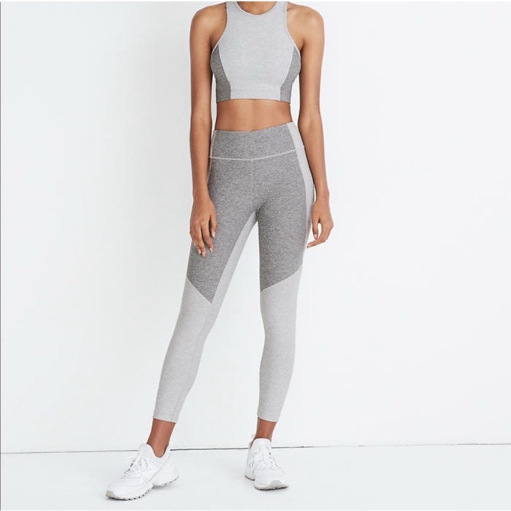 Outdoor Voices x Madewell Gray Two-Tone 3/4 Warm Up Leggings, Size Small